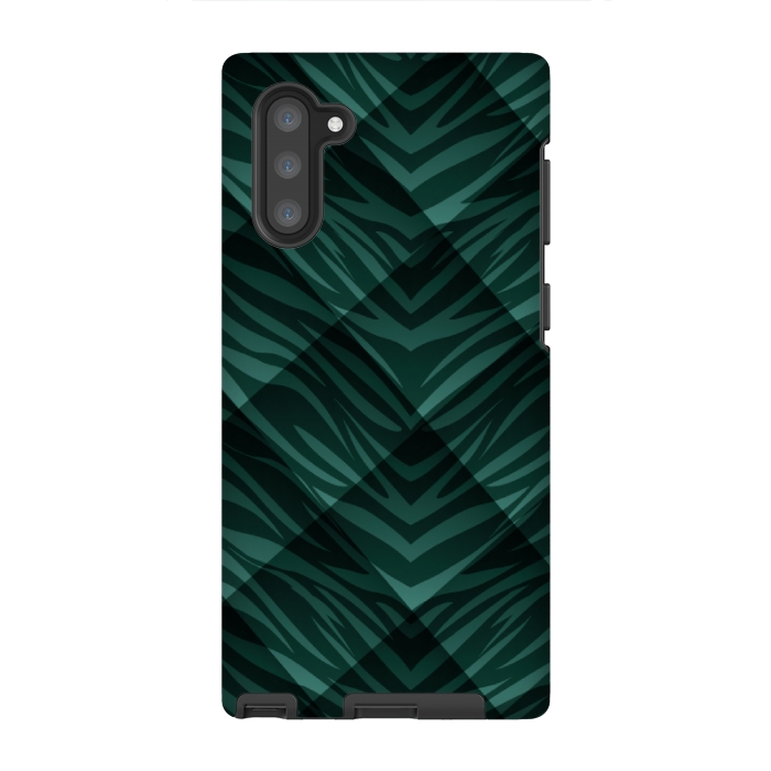 Galaxy Note 10 StrongFit green animal print by MALLIKA