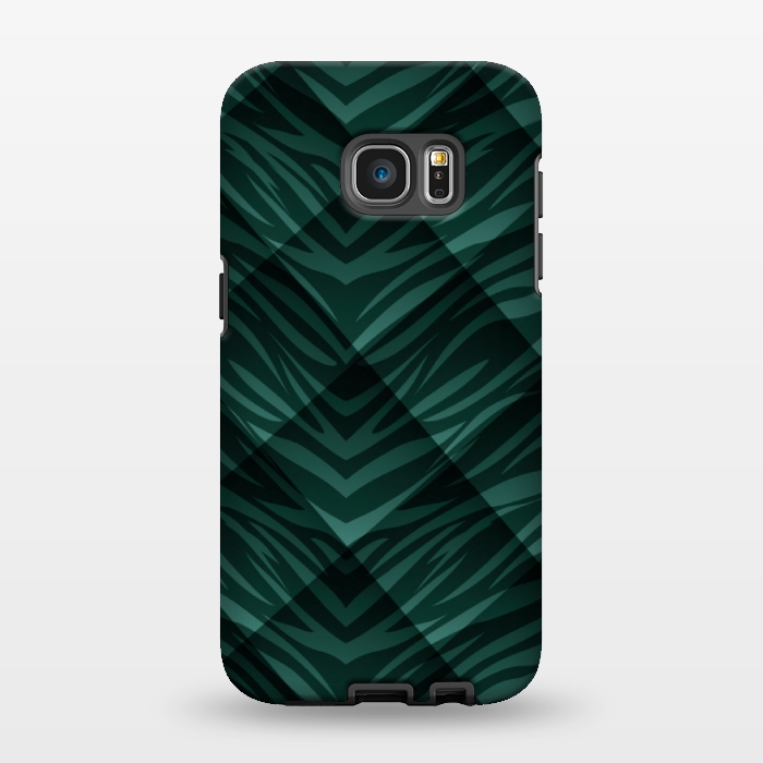 Galaxy S7 EDGE StrongFit green animal print by MALLIKA