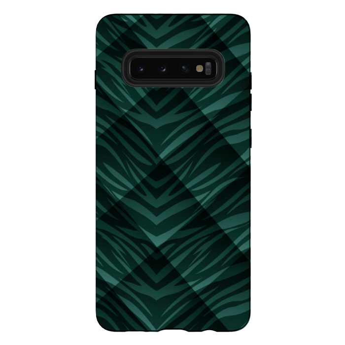 Galaxy S10 plus StrongFit green animal print by MALLIKA