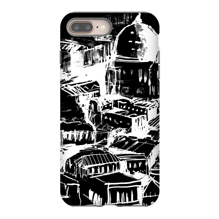 iPhone 7 plus StrongFit Venice Italian cityscape white ink sketch by Oana 