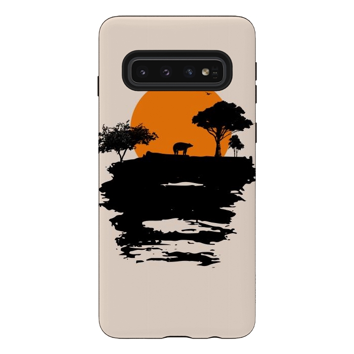 Galaxy S10 StrongFit Bear Travel on Mountain by Creativeaxle