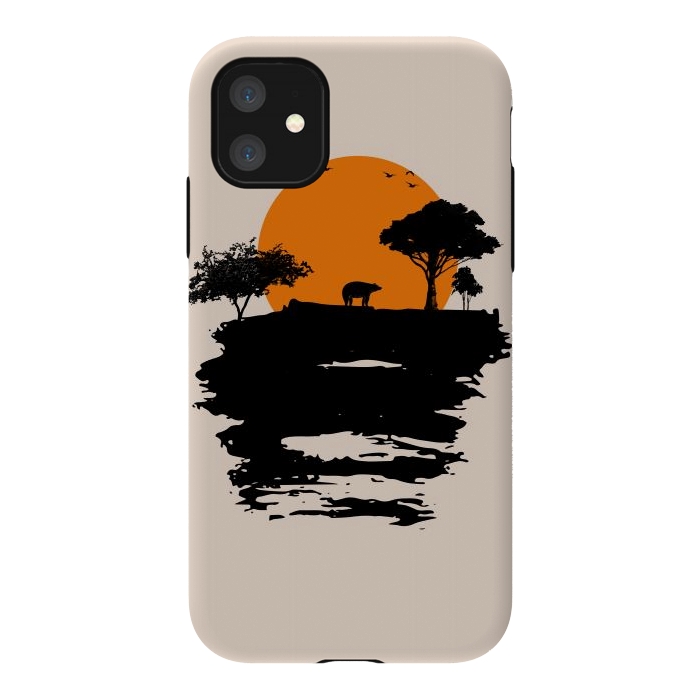 iPhone 11 StrongFit Bear Travel on Mountain by Creativeaxle