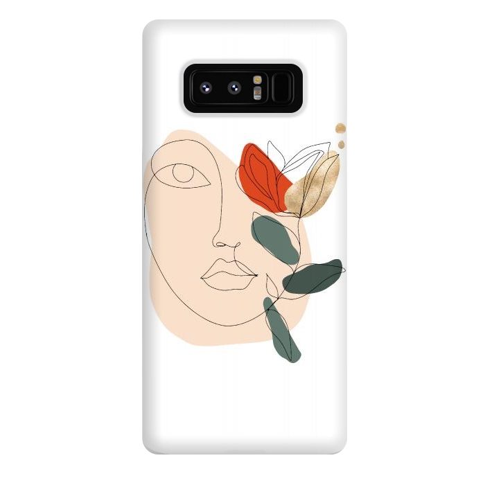 Galaxy Note 8 StrongFit Lineart Face Floral  by DaDo ART