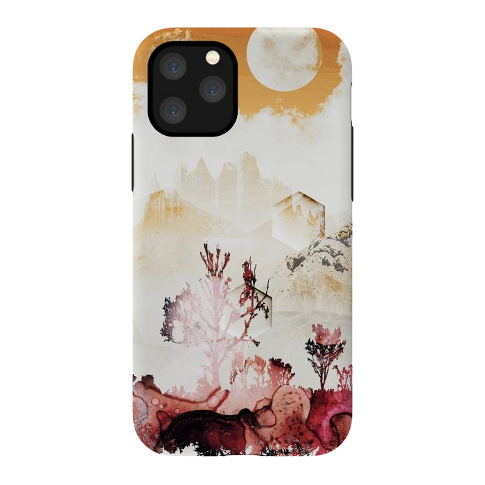iPhone 11 Pro StrongFit Desert oasis painted landscape by Oana 