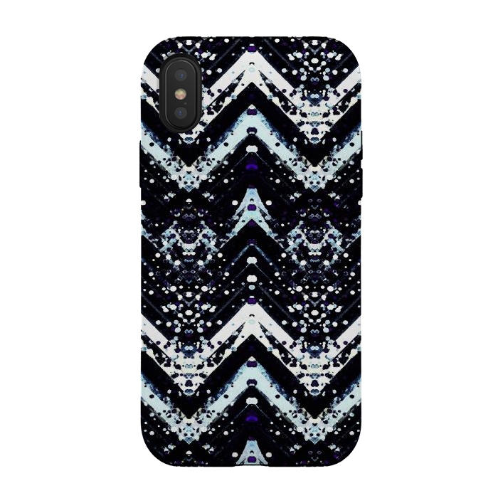 iPhone Xs / X StrongFit Snowy mountains zigzag ethnic pattern by Oana 