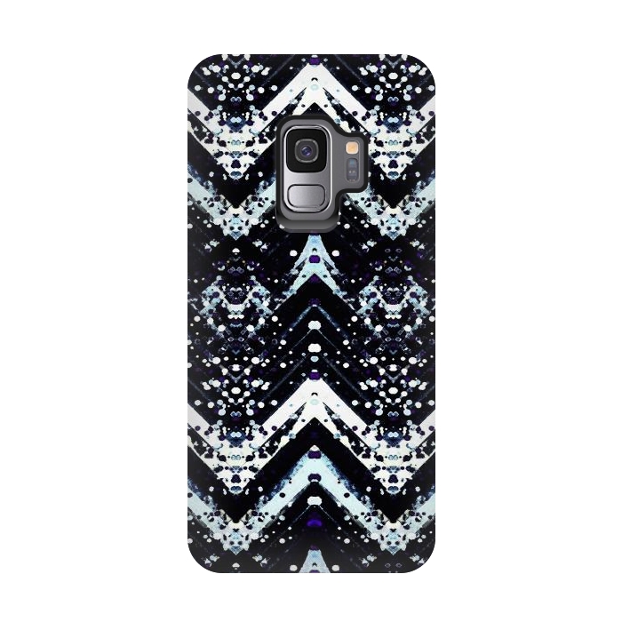Galaxy S9 StrongFit Snowy mountains zigzag ethnic pattern by Oana 