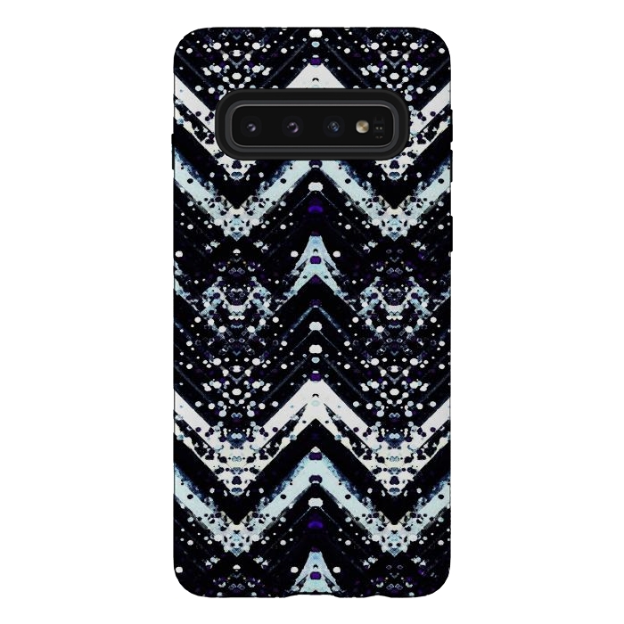 Galaxy S10 StrongFit Snowy mountains zigzag ethnic pattern by Oana 