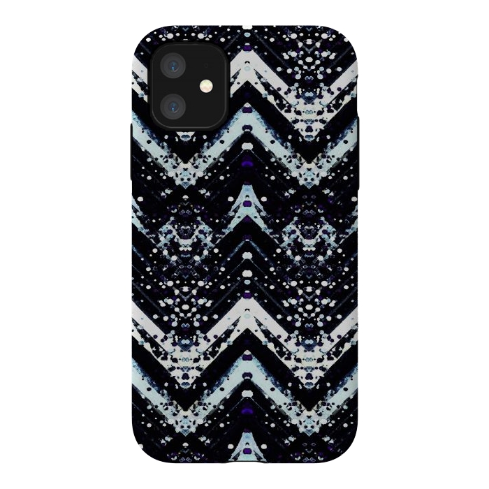 iPhone 11 StrongFit Snowy mountains zigzag ethnic pattern by Oana 