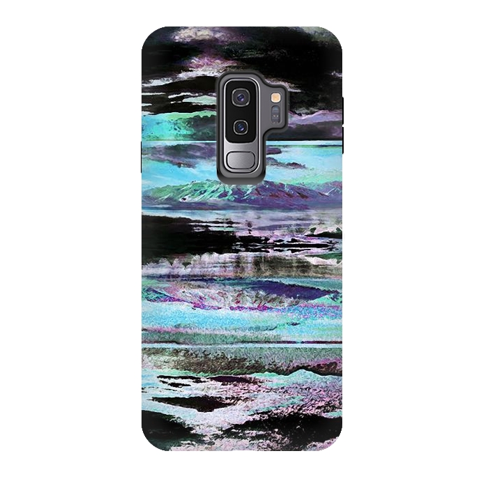 Galaxy S9 plus StrongFit Stylised blue purple mountain landscape by Oana 