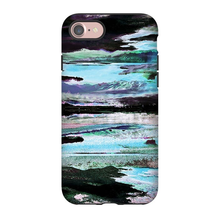 iPhone 7 StrongFit Mountain landscape textured modern painting by Oana 