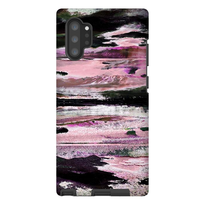 Galaxy Note 10 plus StrongFit Faded pink mountain sunset landscape by Oana 