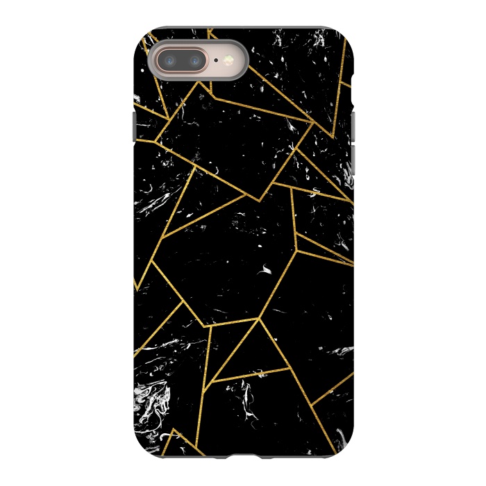 iPhone 7 plus StrongFit Black marble by Julia Badeeva