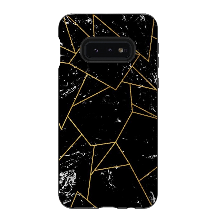 Galaxy S10e StrongFit Black marble by Julia Badeeva
