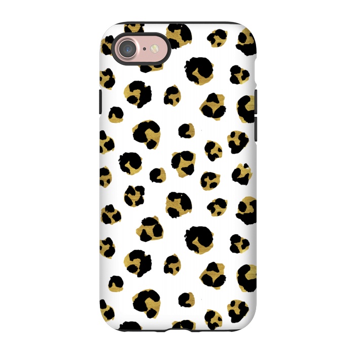 iPhone 7 StrongFit Leopard. Black and gold by Julia Badeeva