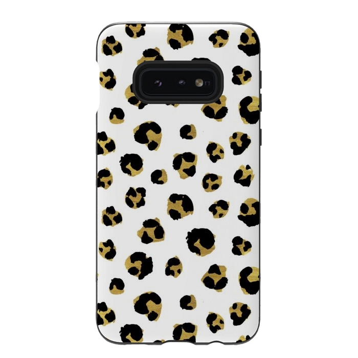 Galaxy S10e StrongFit Leopard. Black and gold by Julia Badeeva