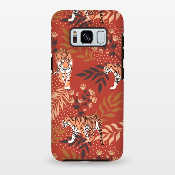 Galaxy S8 plus StrongFit Tigers. Red pattern by Julia Badeeva