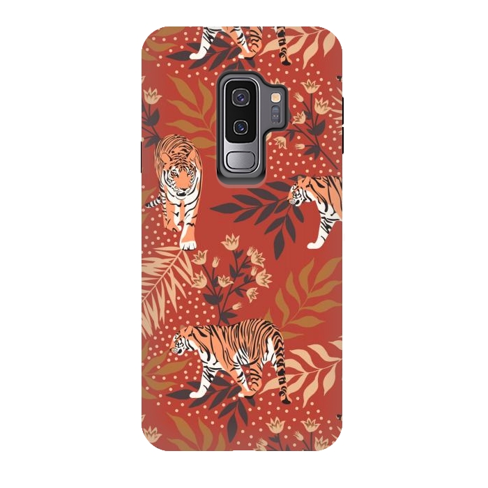 Galaxy S9 plus StrongFit Tigers. Red pattern by Julia Badeeva