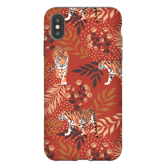 iPhone Xs Max StrongFit Tigers. Red pattern by Julia Badeeva
