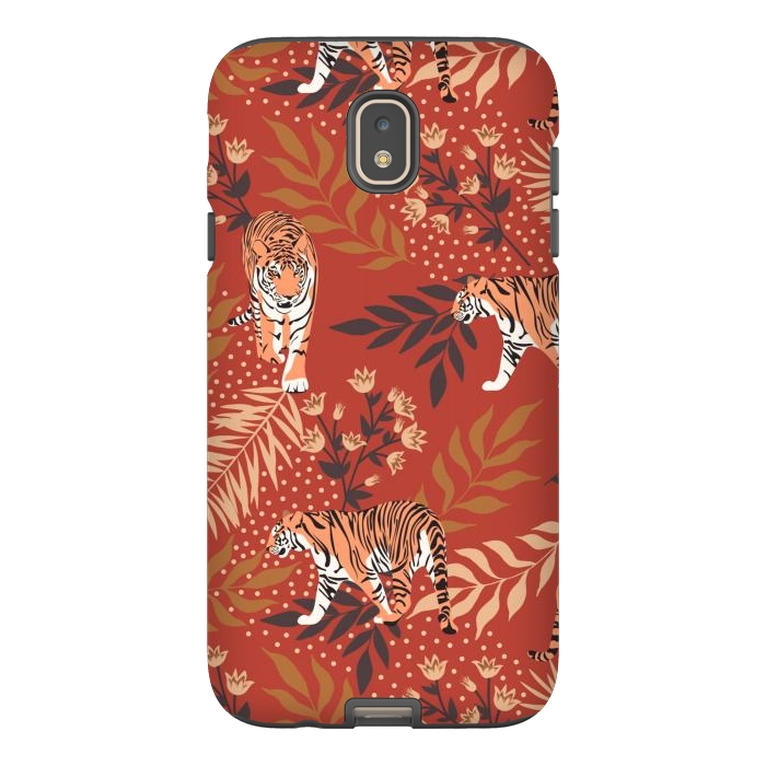 Galaxy J7 StrongFit Tigers. Red pattern by Julia Badeeva