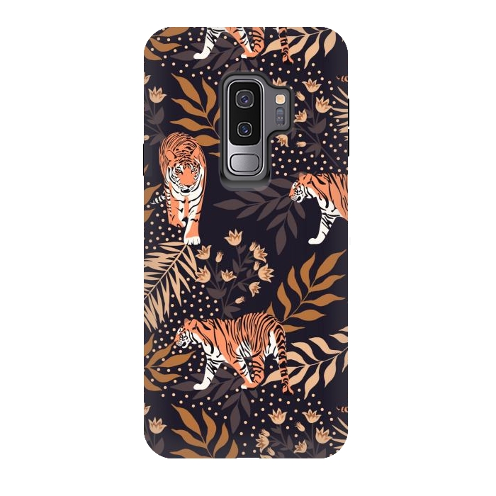 Galaxy S9 plus StrongFit Tigers. Purple pattern by Julia Badeeva