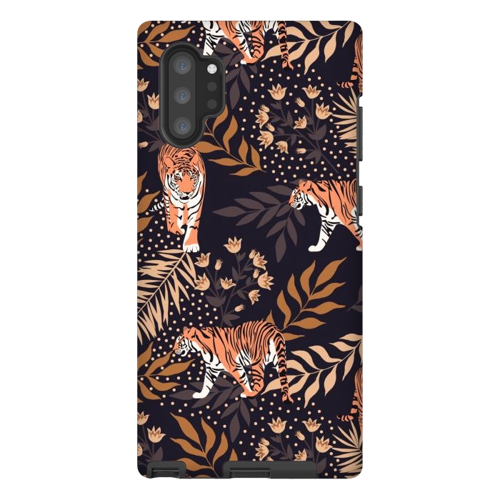 Galaxy Note 10 plus StrongFit Tigers. Purple pattern by Julia Badeeva