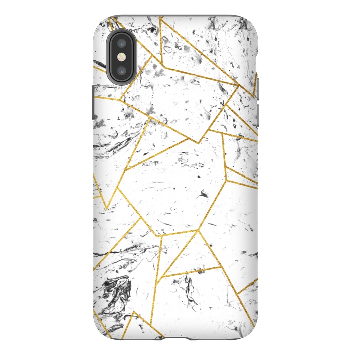 iPhone Xs Max StrongFit White marble and gold frame by Julia Badeeva