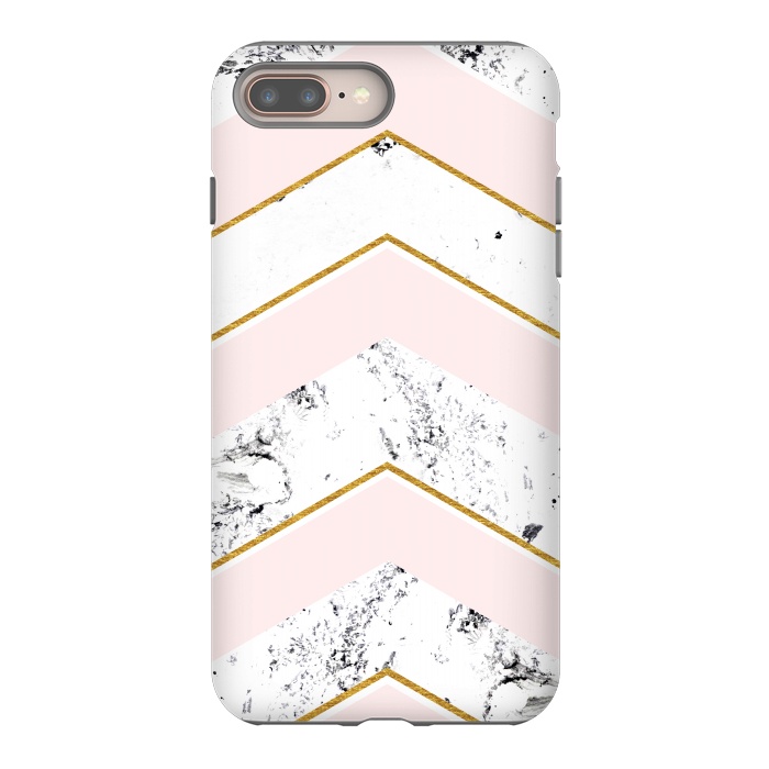 iPhone 7 plus StrongFit Marble. Pink and gold by Julia Badeeva