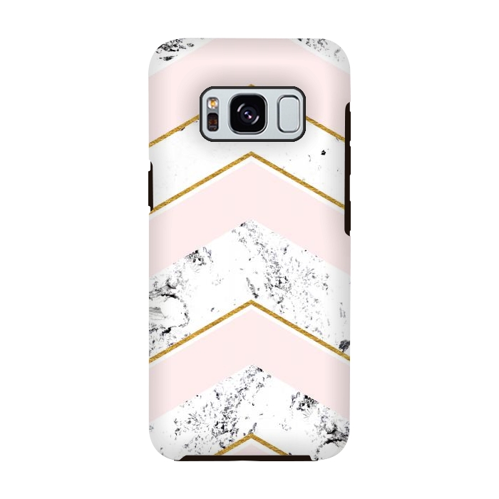 Galaxy S8 StrongFit Marble. Pink and gold by Julia Badeeva