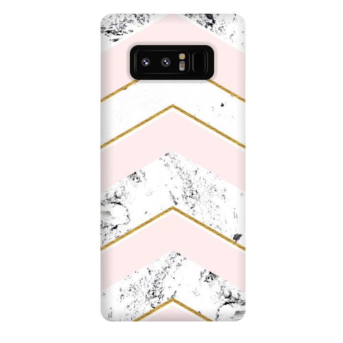 Galaxy Note 8 StrongFit Marble. Pink and gold by Julia Badeeva