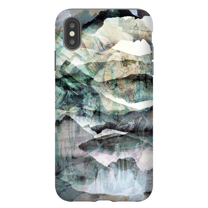 iPhone Xs Max StrongFit stylised mountain landscape art by Oana 