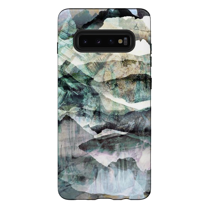 Galaxy S10 plus StrongFit stylised mountain landscape art by Oana 