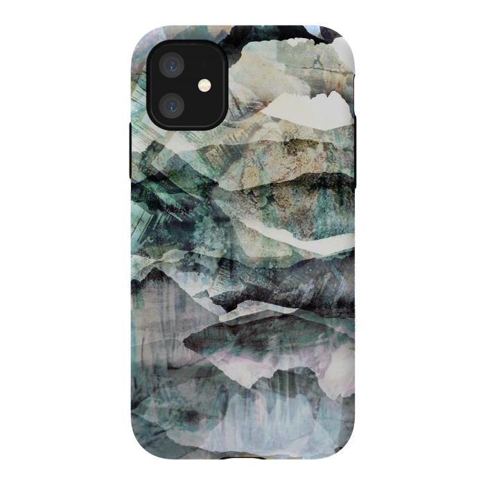 iPhone 11 StrongFit stylised mountain landscape art by Oana 