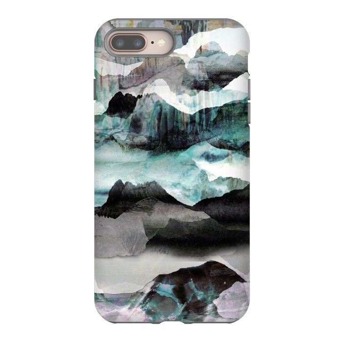 iPhone 7 plus StrongFit Gradient mountain landscape art by Oana 