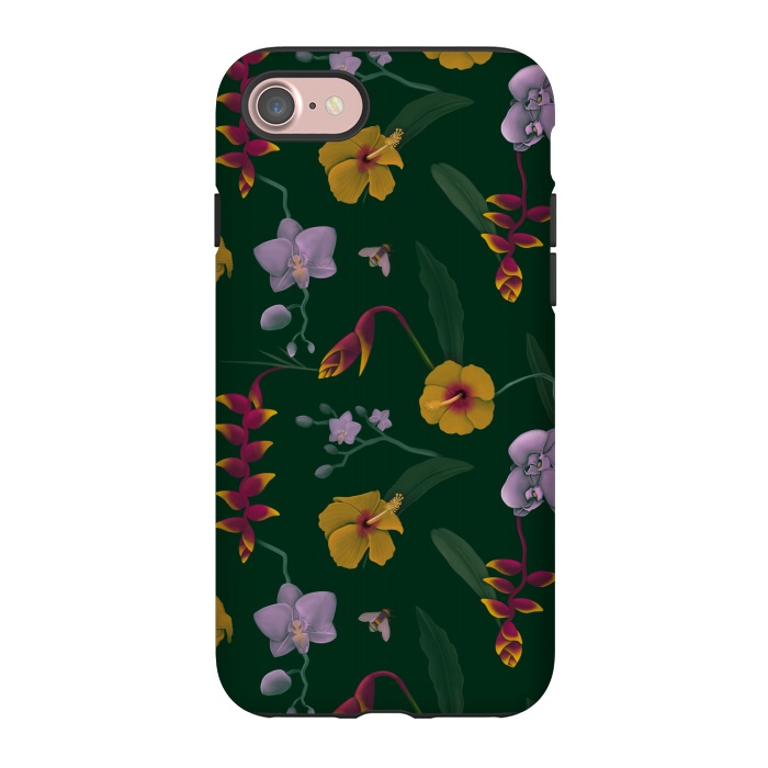 iPhone 7 StrongFit Heliconia & Hibiscus by Tishya Oedit
