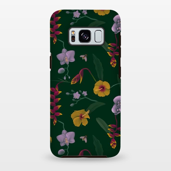 Galaxy S8 plus StrongFit Heliconia & Hibiscus by Tishya Oedit