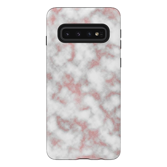 Galaxy S10 StrongFit Rose Gold Marble Texture by Julie Erin Designs