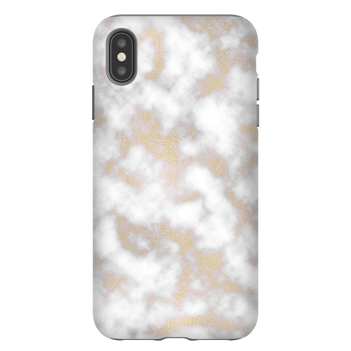 iPhone Xs Max StrongFit Gold and White Marble Texture by Julie Erin Designs