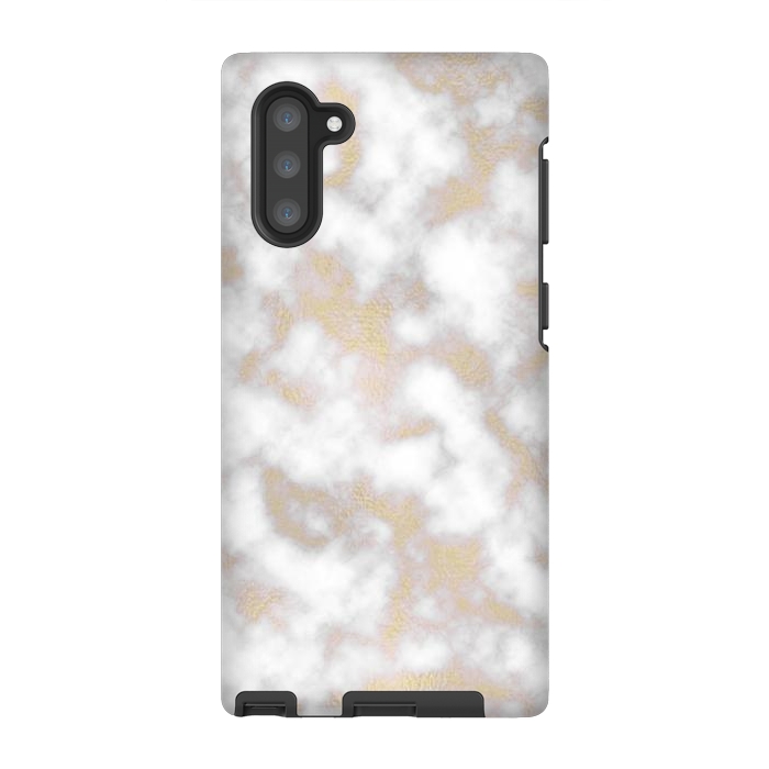 Galaxy Note 10 StrongFit Gold and White Marble Texture by Julie Erin Designs