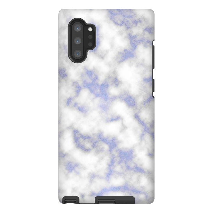 Galaxy Note 10 plus StrongFit Blue and White Marble Texture by Julie Erin Designs