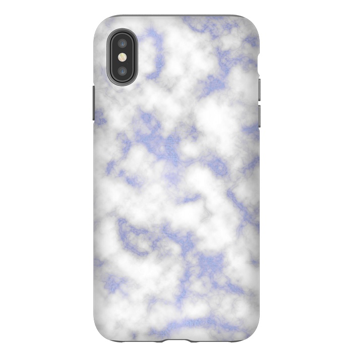 iPhone Xs Max StrongFit Blue and White Marble Texture by Julie Erin Designs