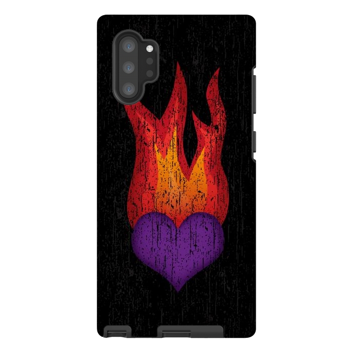 Galaxy Note 10 plus StrongFit Heart on Fire by Majoih
