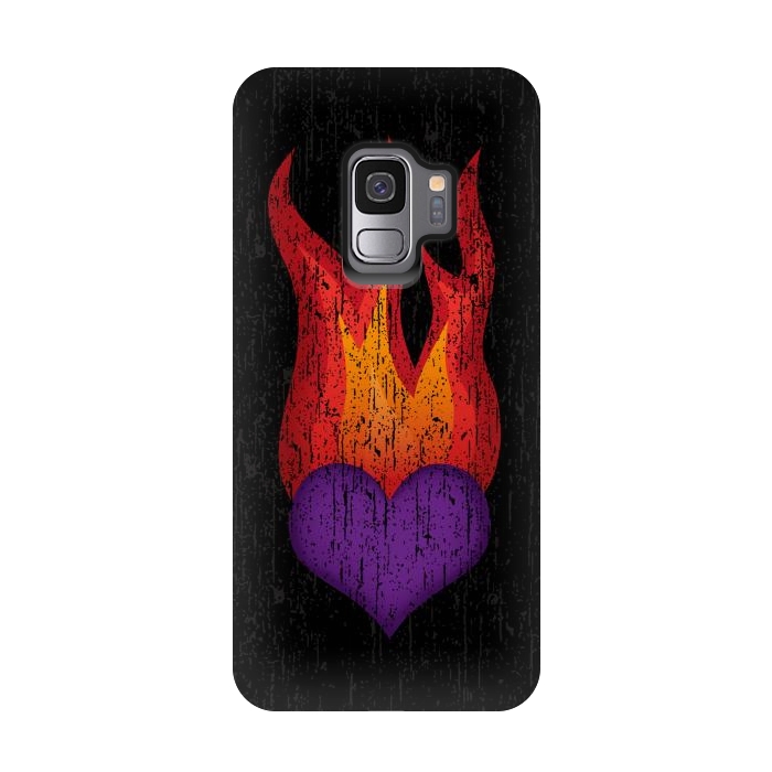 Galaxy S9 StrongFit Heart on Fire by Majoih
