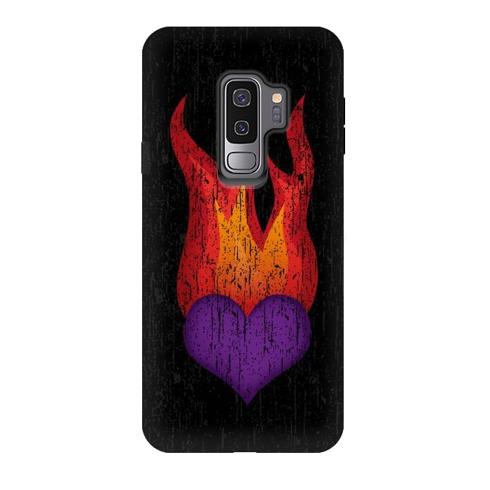 Galaxy S9 plus StrongFit Heart on Fire by Majoih