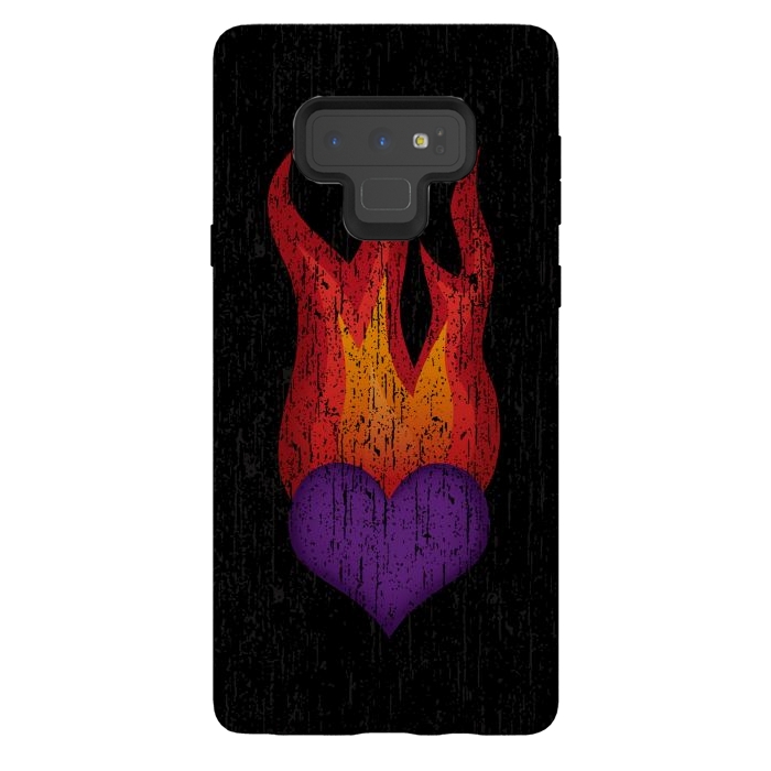 Galaxy Note 9 StrongFit Heart on Fire by Majoih