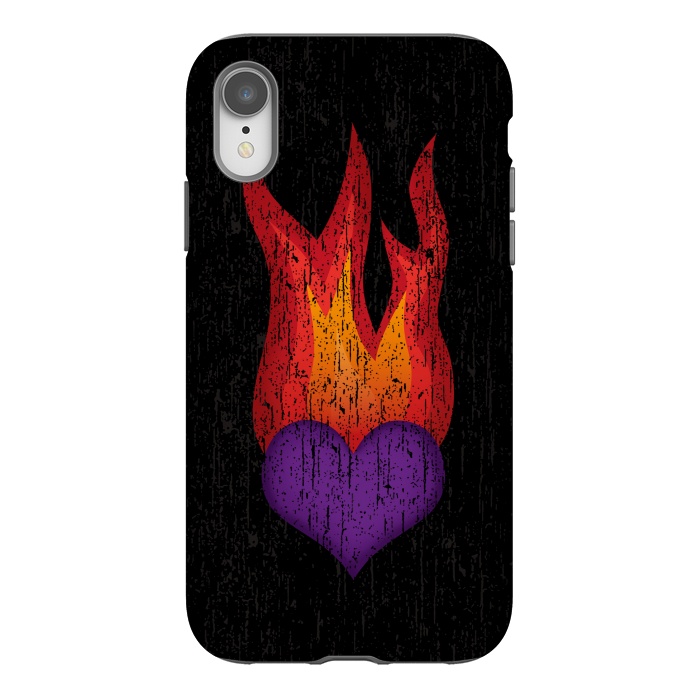 iPhone Xr StrongFit Heart on Fire by Majoih
