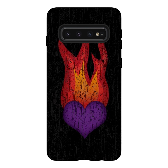 Galaxy S10 StrongFit Heart on Fire by Majoih
