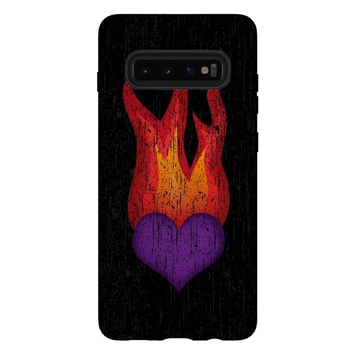 Galaxy S10 plus StrongFit Heart on Fire by Majoih