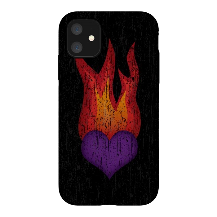 iPhone 11 StrongFit Heart on Fire by Majoih