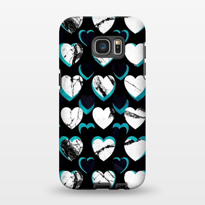 Galaxy S7 EDGE StrongFit 3D marble hearts pattern by Oana 