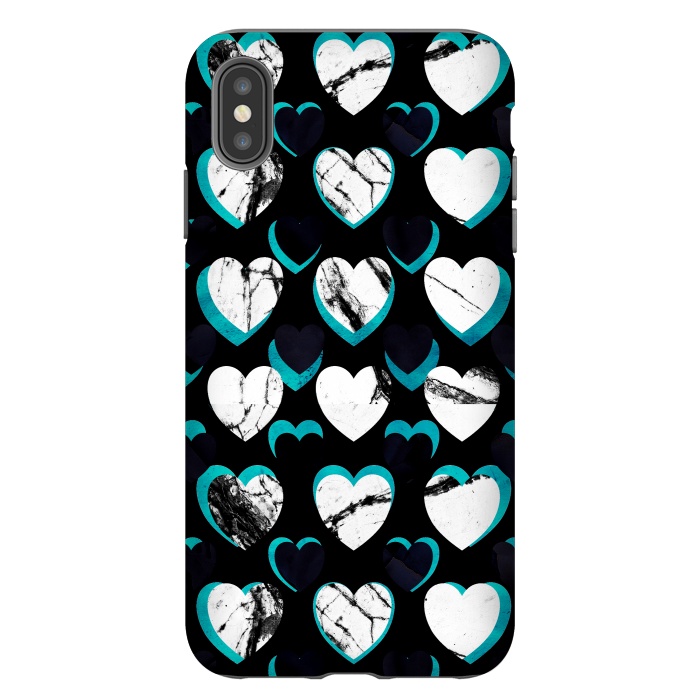 iPhone Xs Max StrongFit 3D marble hearts pattern by Oana 